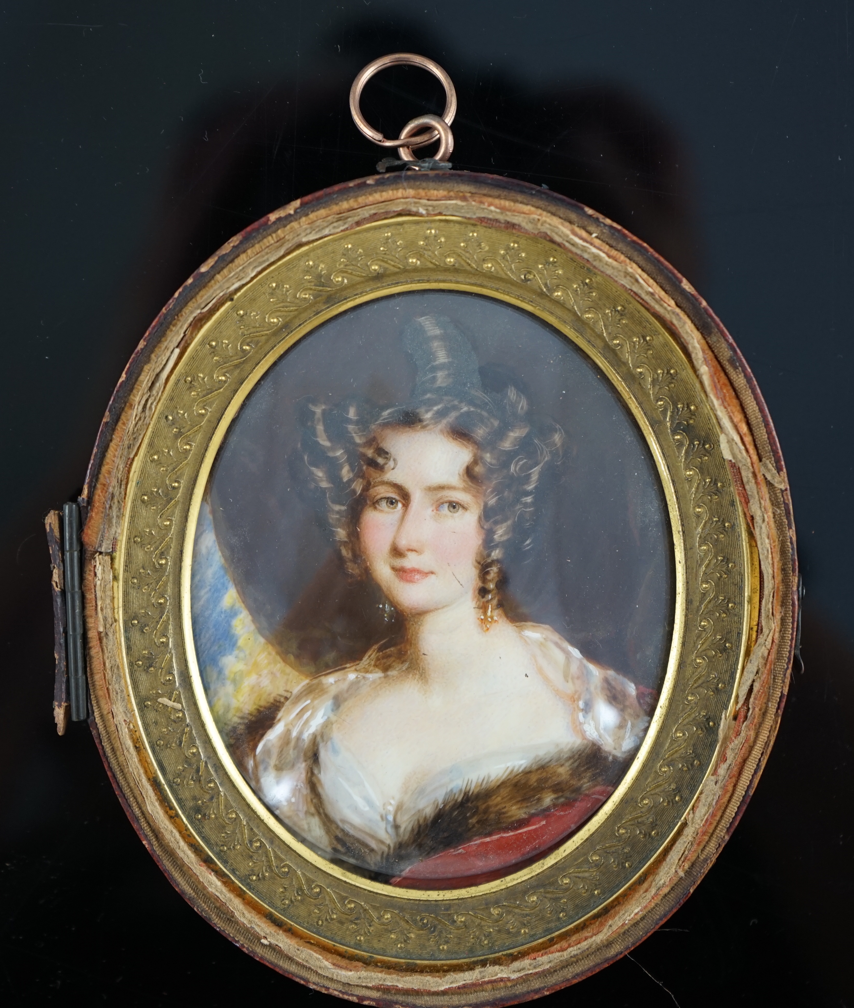 English School circa 1850, Portrait miniature of a lady, watercolour on ivory, 8.8 x 7cm. CITES submission reference 73TP737K